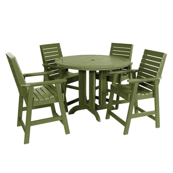 Weatherly Outdoor 5pc Round Counter Dining Set Dining Set Dried Sage