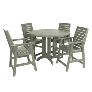Weatherly Outdoor 5pc Round Counter Dining Set Dining Set Eucalyptus