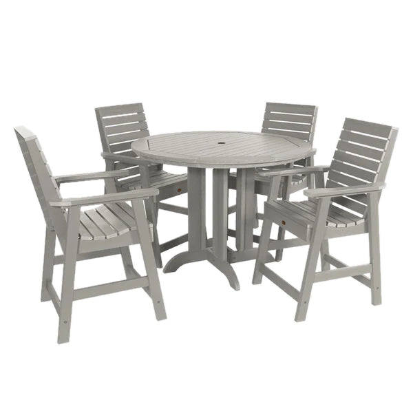 Weatherly Outdoor 5pc Round Counter Dining Set Dining Set Harbor Gray