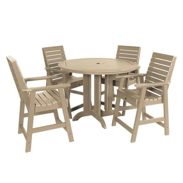 Weatherly Outdoor 5pc Round Counter Dining Set Dining Set Tuscan Taupe