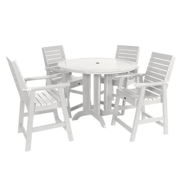 Weatherly Outdoor 5pc Round Counter Dining Set Dining Set White