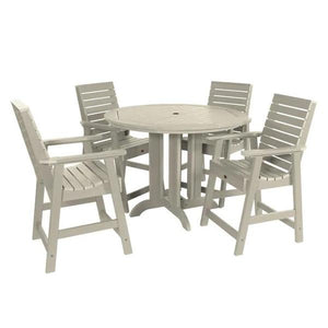 Weatherly Outdoor 5pc Round Counter Dining Set Dining Set Whitewash