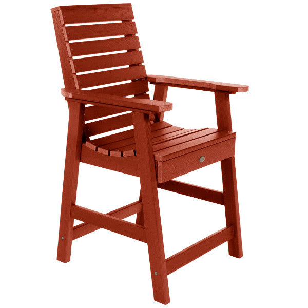 Weatherly Outdoor Counter Height Armchair Dining Chair Rustic Red