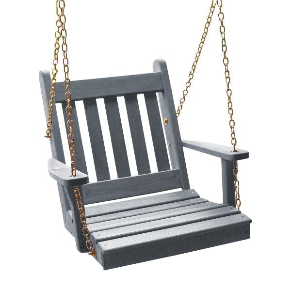 Western Red Cedar 2ft Traditional English Chair Swing Porch Swing Gray Stain