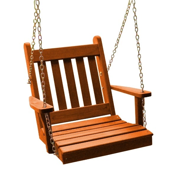 Western Red Cedar 2ft Traditional English Chair Swing Porch Swing Redwood Stain