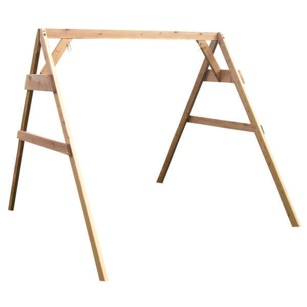 Western Red Cedar 2x4 A-Frame Swing Stand for Swing or Swingbed (Hangers Included) Porch Swing Stand 4ft / Mushroom Stain