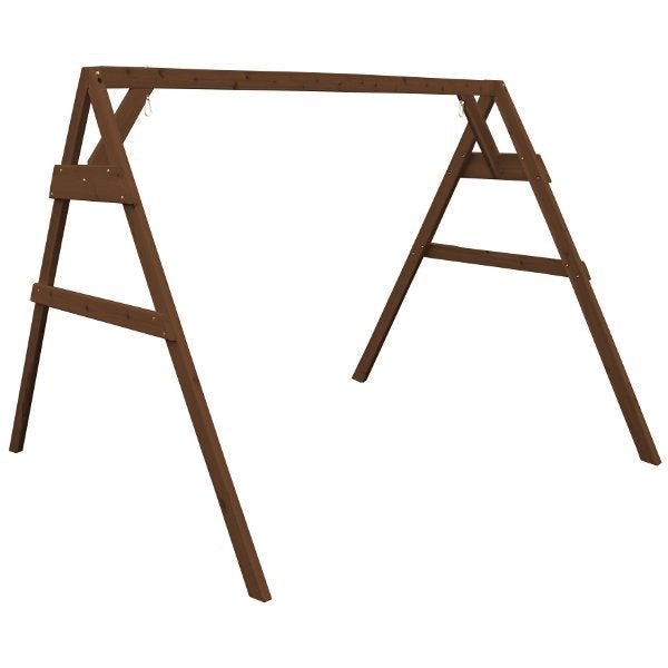 Western Red Cedar 2x4 A-Frame Swing Stand for Swing or Swingbed (Hangers Included) Porch Swing Stand 6ft / Mushroom Stain