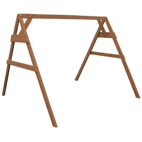 Western Red Cedar 2x4 A-Frame Swing Stand for Swing or Swingbed (Hangers Included) Porch Swing Stand 6ft / Oak Stain