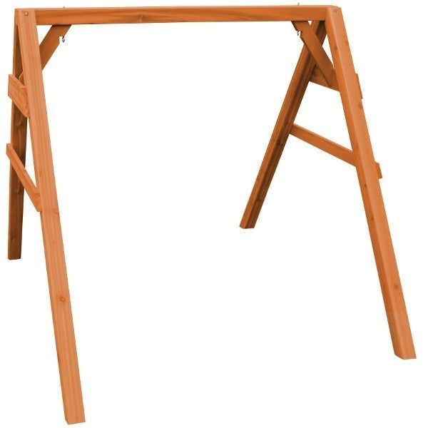 Western Red Cedar 4x4 A-Frame Swing Stand for Swing or Swingbed (Hangers Included) Porch Swing Stand 5ft / Cedar Stain