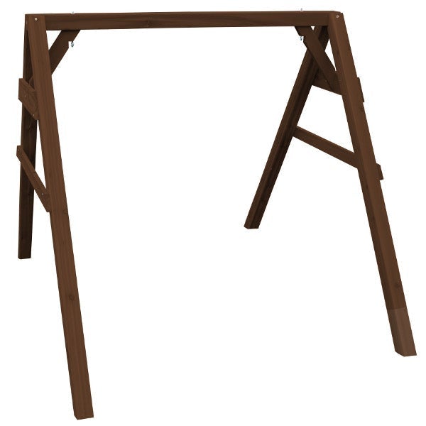 Western Red Cedar 4x4 A-Frame Swing Stand for Swing or Swingbed (Hangers Included) Porch Swing Stand 5ft / Mushroom Stain