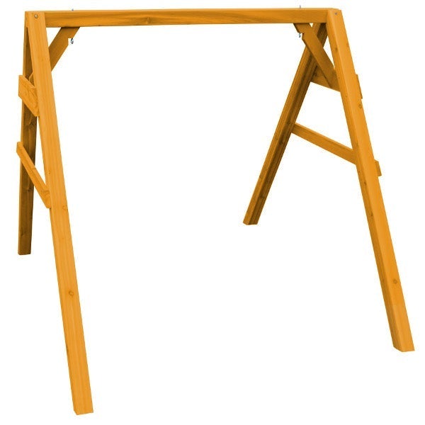Western Red Cedar 4x4 A-Frame Swing Stand for Swing or Swingbed (Hangers Included) Porch Swing Stand 5ft / Natural Stain