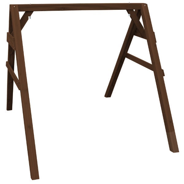 Western Red Cedar 4x4 A-Frame Swing Stand for Swing or Swingbed (Hangers Included) Porch Swing Stand 5ft / Walnut Stain