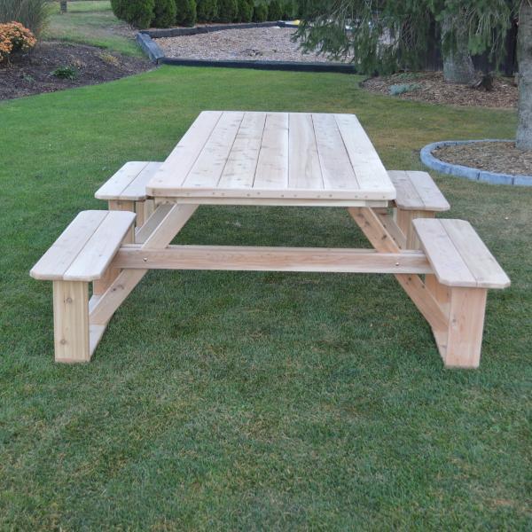 Western Red Cedar 8ft Walk-In Table Picnic Table