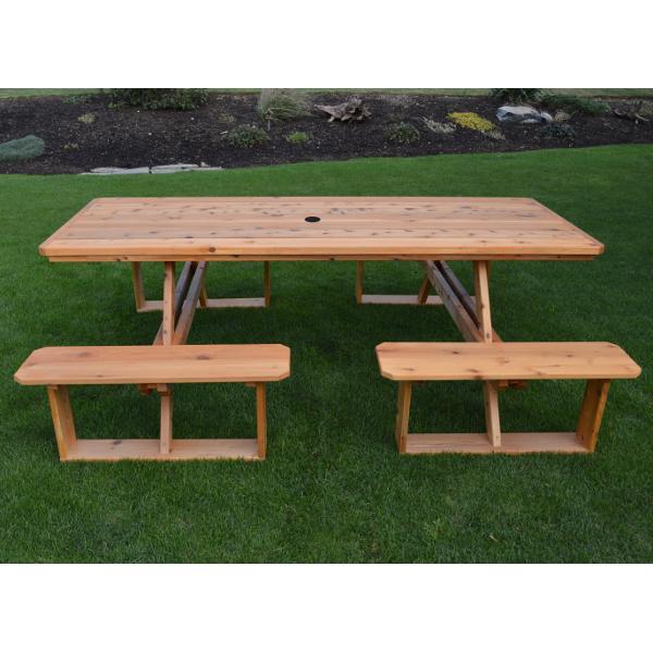 Western Red Cedar 8ft Walk-In Table Picnic Table