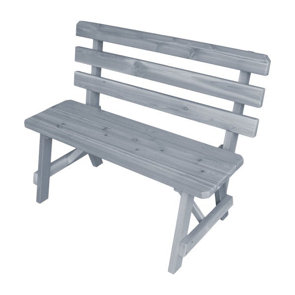 Western Red Cedar Bench with Back Garden Bench 4ft / Gray Stain