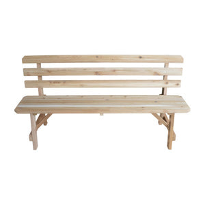 Western Red Cedar Bench with Back Garden Bench 6ft / Unfinished