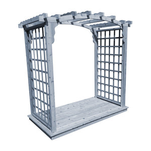 Western Red Cedar Cambridge Arbor & Deck Porch Swing Stand 6ft / Gray Stain