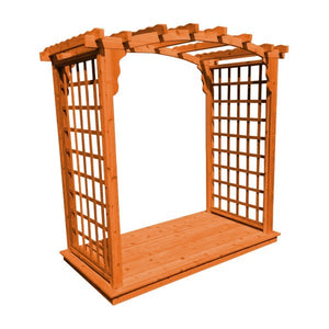 Western Red Cedar Cambridge Arbor & Deck Porch Swing Stand 6ft / Redwood Stain