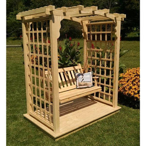 Western Red Cedar Cambridge Arbor with Deck & Swing Porch Swing