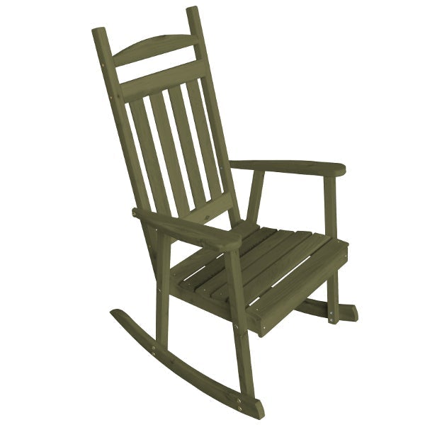Western Red Cedar Classic Porch Rocker Rocking Chair Linden Leaf Stain