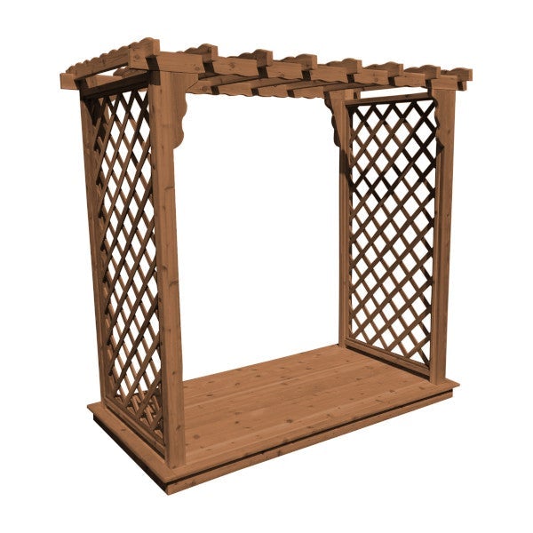 Western Red Cedar Covington Arbor &amp; Deck Porch Swing Stand 6ft / Oak Stain