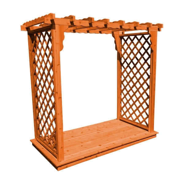 Western Red Cedar Covington Arbor &amp; Deck Porch Swing Stand 6ft / Redwood Stain