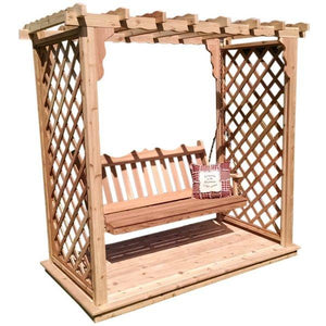 Western Red Cedar Covington Arbor with Deck & Swing Porch Swing