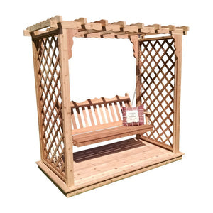 Western Red Cedar Covington Arbor with Deck & Swing Porch Swing 6ft / Unfinished