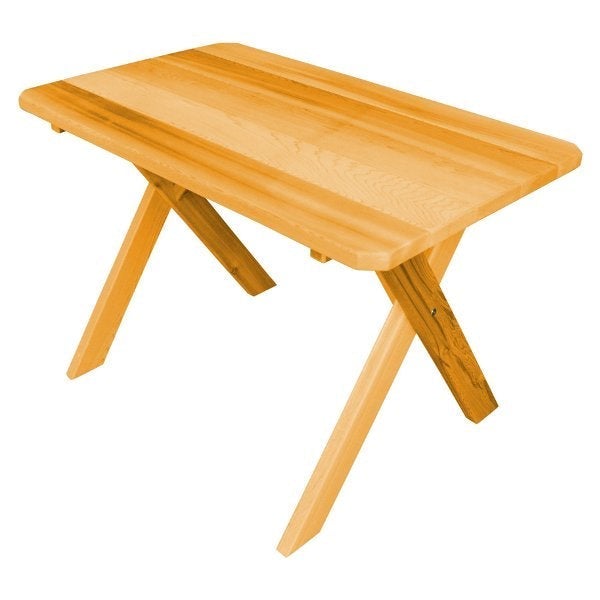 Western Red Cedar Crossleg Table Outdoor Tables 4ft / Natural Stain / Without Umbrella Hole
