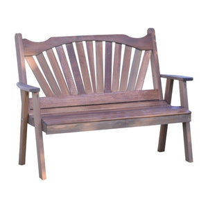 Western Red Cedar Fanback Garden Bench Garden Bench 4ft / Mushroom Stain