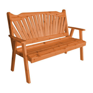 Western Red Cedar Fanback Garden Bench Garden Bench 5ft / Cedar Stain