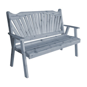 Western Red Cedar Fanback Garden Bench Garden Bench 5ft / Gray Stain