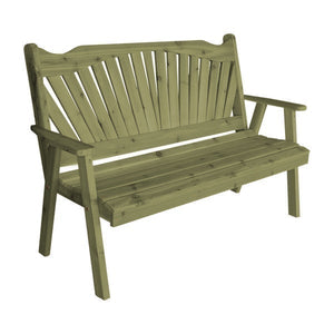 Western Red Cedar Fanback Garden Bench Garden Bench 5ft / Linden Leaf Stain