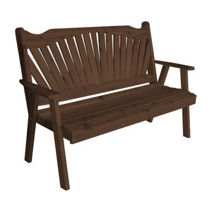 Western Red Cedar Fanback Garden Bench Garden Bench 5ft / Mushroom Stain