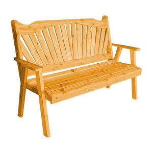 Western Red Cedar Fanback Garden Bench Garden Bench 5ft / Natural Stain