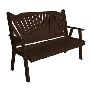 Western Red Cedar Fanback Garden Bench Garden Bench 5ft / Walnut Stain