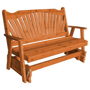 Western Red Cedar Fanback Glider Outdoor Glider 5ft / Cedar Stain