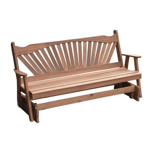 Western Red Cedar Fanback Glider Outdoor Glider 6ft / Oak Stain