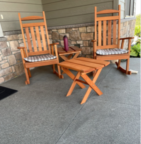 Western Red Cedar Folding Oval End Table Outdoor Table