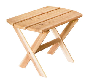 Western Red Cedar Folding Oval End Table Outdoor Table