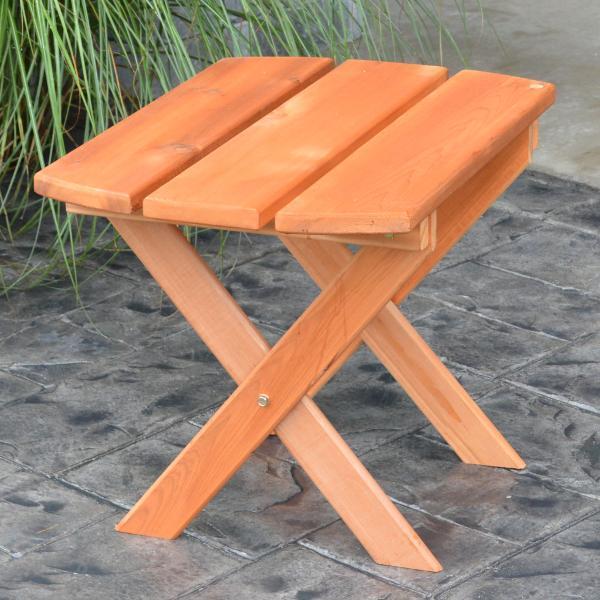 Western Red Cedar Folding Oval End Table Outdoor Table Cedar Stain