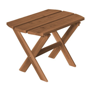 Western Red Cedar Folding Oval End Table Outdoor Table Oak Stain