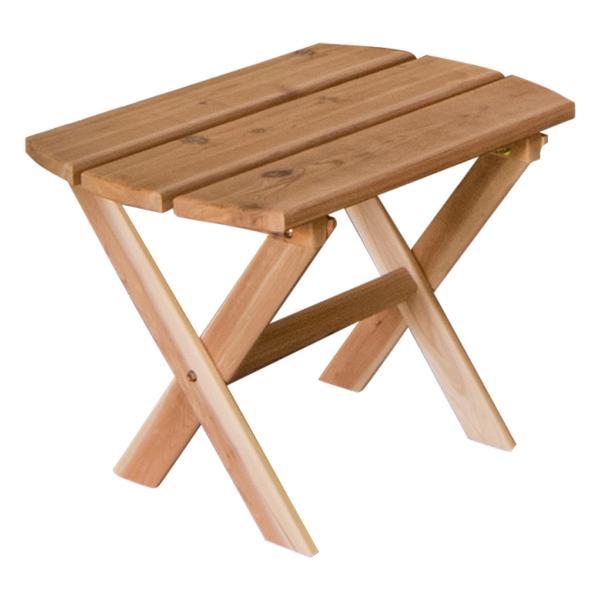 Western Red Cedar Folding Oval End Table Outdoor Table Unfinished