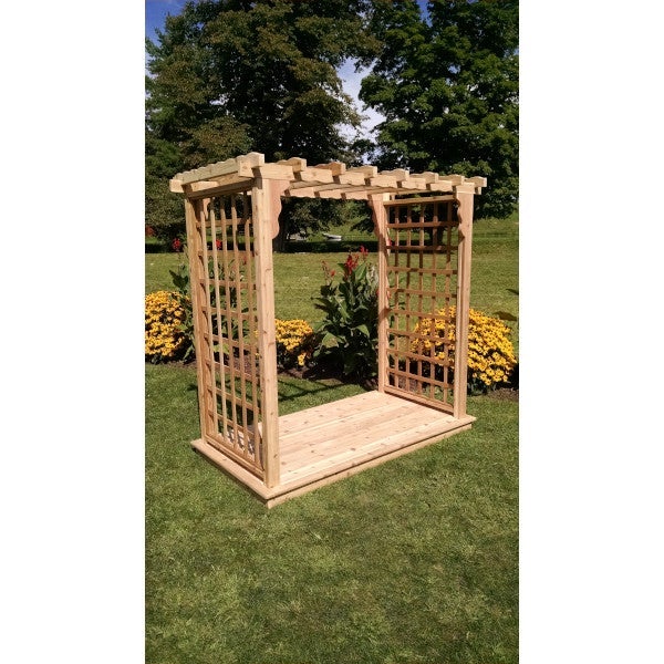 Western Red Cedar Lexington Arbor with Deck Porch Swing Stand 6ft / Unfinished
