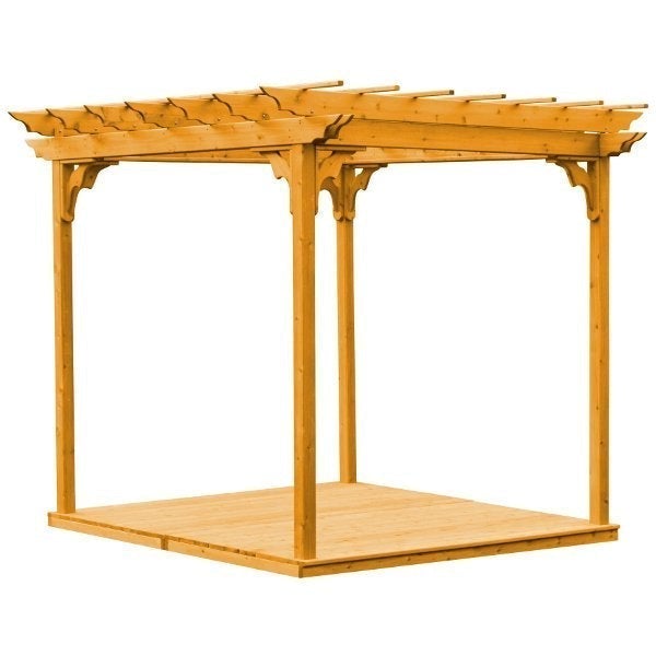 Western Red Cedar Pergola with Deck &amp; Swing Hangers Pergola 8&#39;x8&#39; / Natural Stain