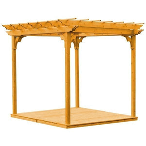 Western Red Cedar Pergola with Deck & Swing Hangers Pergola 8'x8' / Natural Stain