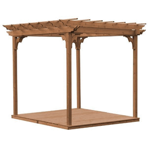 Western Red Cedar Pergola with Deck & Swing Hangers Pergola 8'x8' / Oak Stain