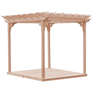 Western Red Cedar Pergola with Deck & Swing Hangers Pergola 8'x8' / Unfinished