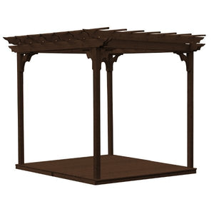 Western Red Cedar Pergola with Deck & Swing Hangers Pergola 8'x8' / Walnut Stain