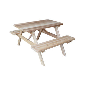 Western Red Cedar Picnic Table with Attached Benches Picnic Table